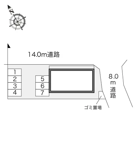 ★手数料０円★熊谷市妻沼東５丁目　月極駐車場（LP）